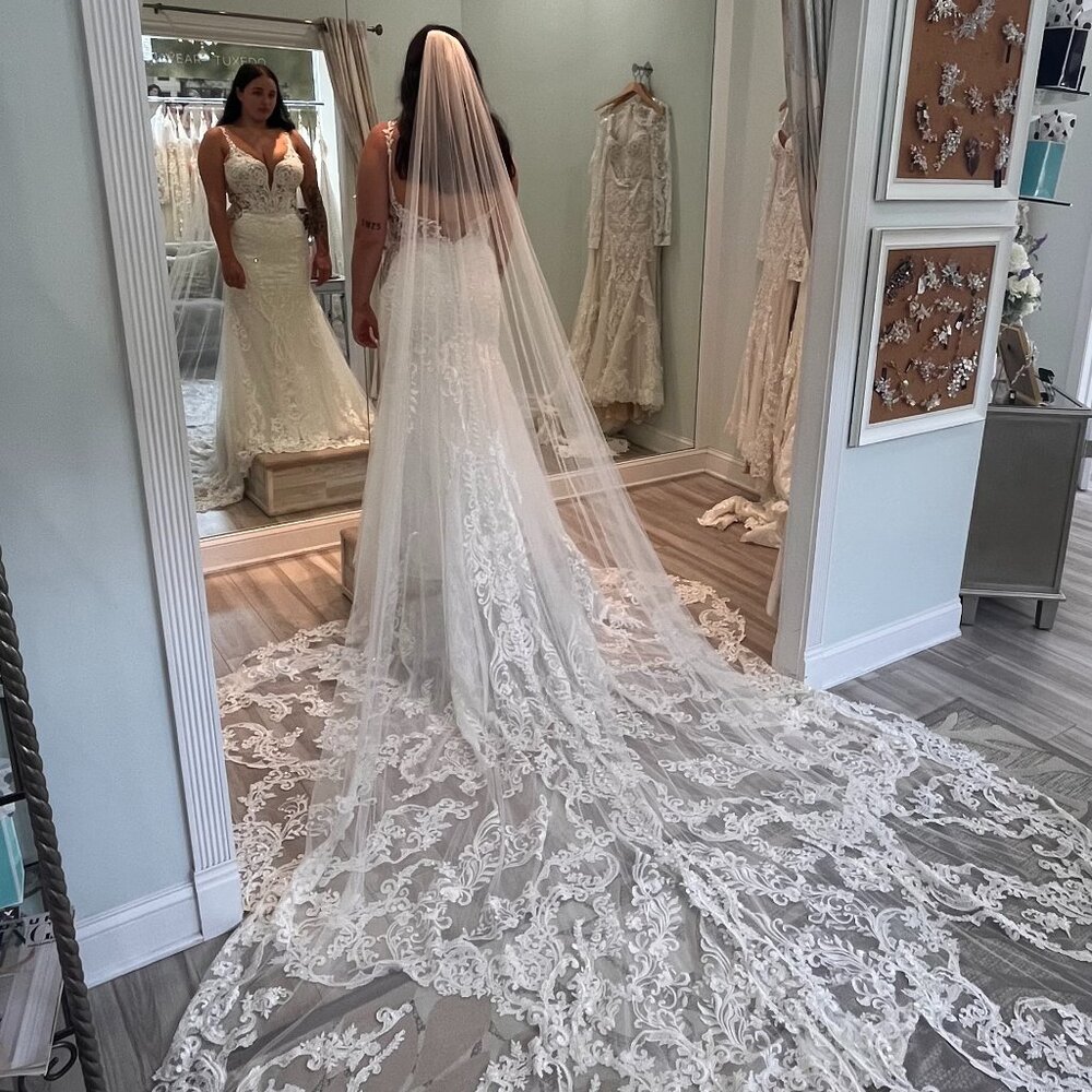 Martina Liana Wedding Gown W/Martina Royal Length Veil